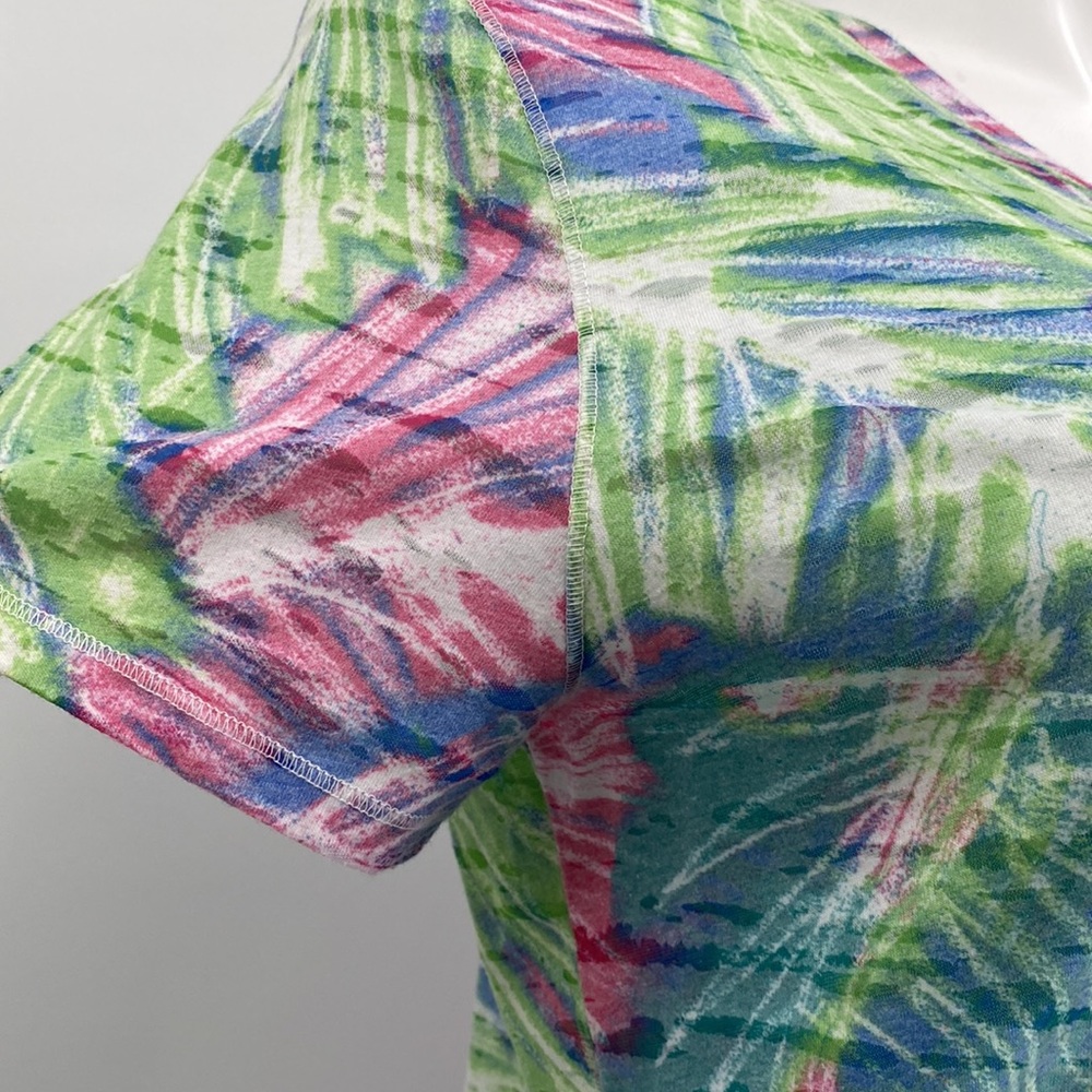Reel Legends Colorful Palm Burnout V-neck Tee XL - Picture 5 of 9